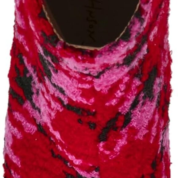 Women's Kitten Heels Shimmer Houndstooth Pointed Toe 2.5 Inch Fuchsia Size 7.5 - Picture 5 of 8